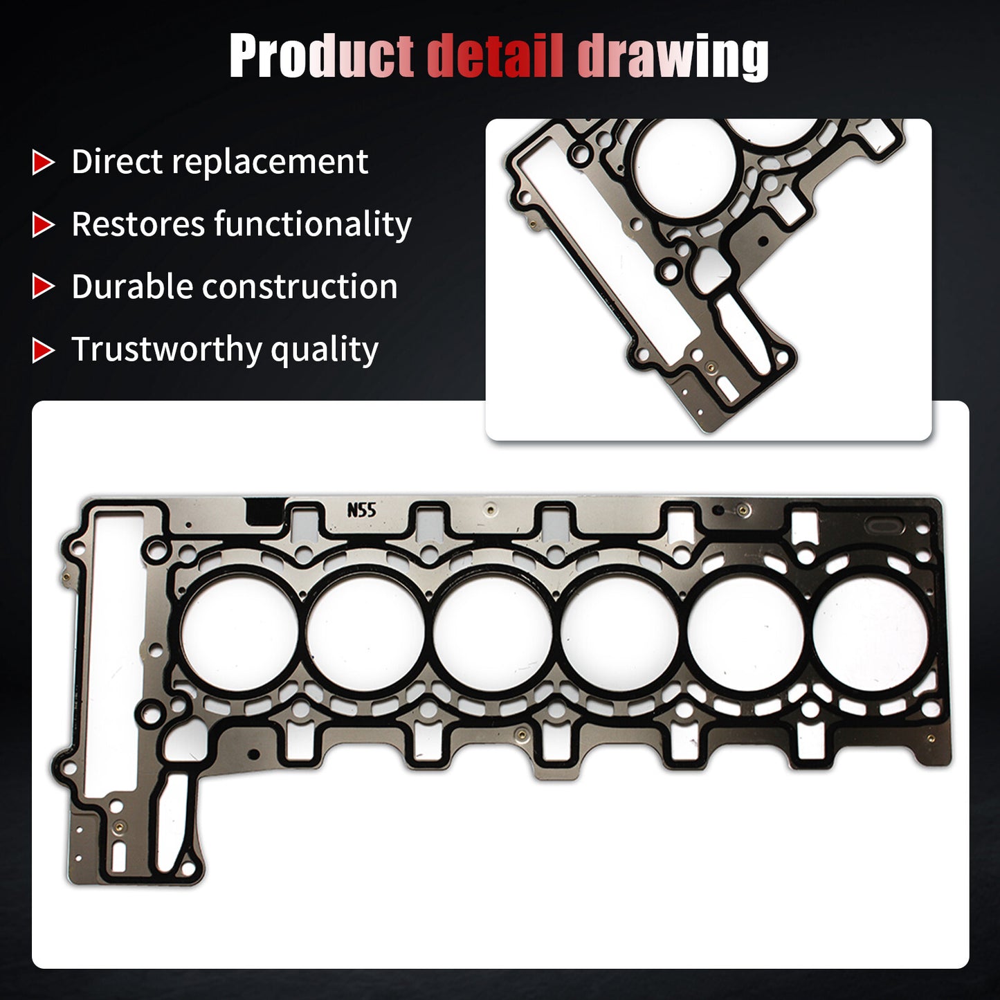 11127599212 OE Elring Cylinder Head Gasket for BMW 535i 640i 740i X3 X5