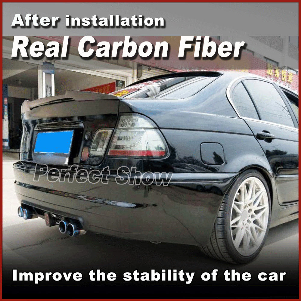 Fit for BMW 3 series E46 Sedan 1998-2005 REAL Carbon Rear Boot Trunk Lip Spoiler