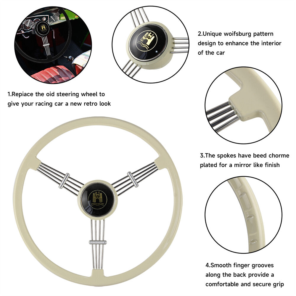Retro Classic Car Modified Steering Wheel 400mm for Porsche 356 356A/B/C 50-66