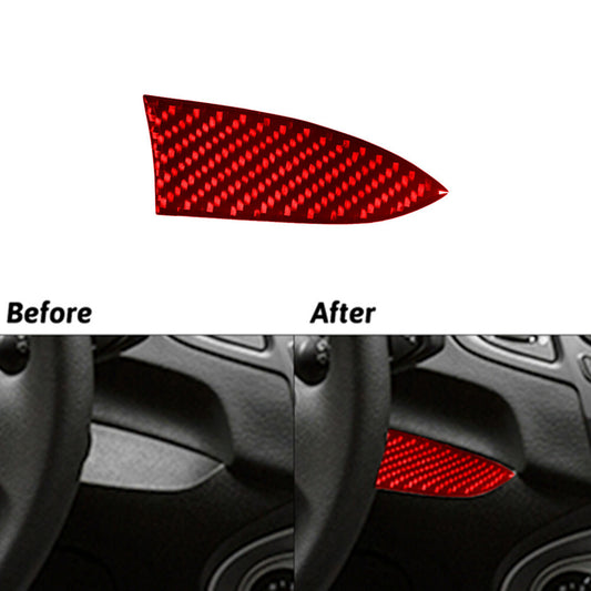 Red Carbon Fiber Left Of Climate Control Cover Trim for Ford Fiesta 2011-2015