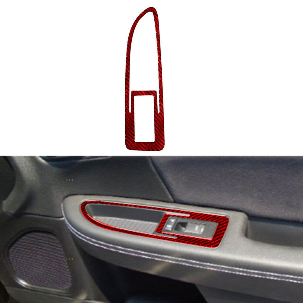 Red Carbon Fiber Passenger Door Control Cover Trim for Chrysler 200 2011-2014
