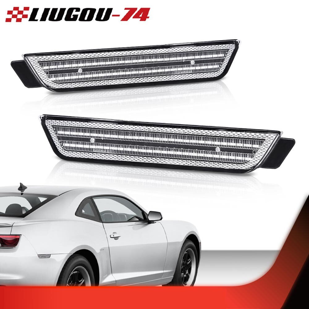 Suitable for 2010-2015 Camaros, rear amber + red clear LED fender side marker lights, brand new.