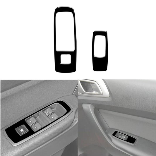 2X Glossy Black Front Door Control Frame Cover Trim for Ford Ranger 2019-2022