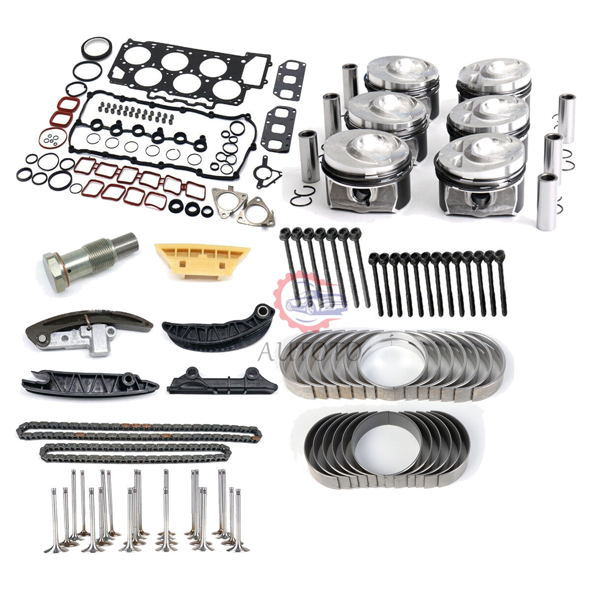 VR6 Engine Rebuilding Overhaul Pistons Timing Chain Kit For 3.6L for VW for Audi for Porsche
