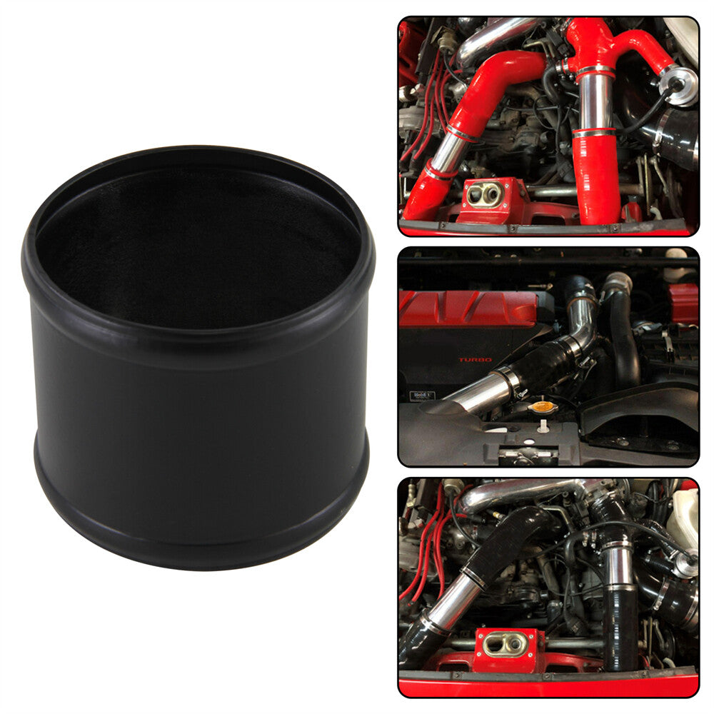 Aluminum Hose Adapter Tube Joiner Pipe Coupler Connector 89mm 3.5 Inch Black