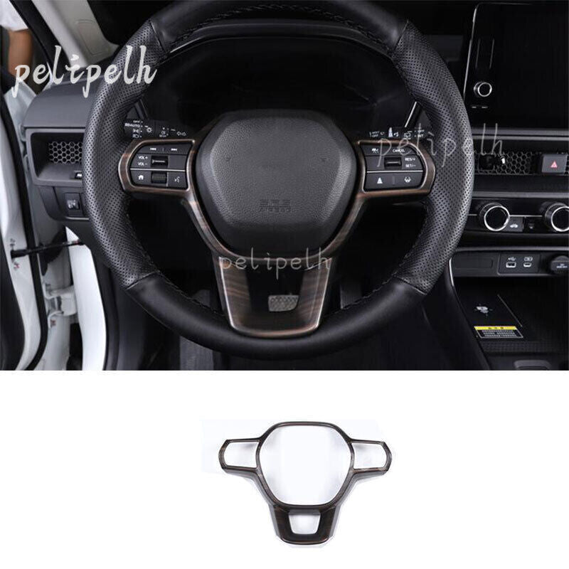 for Honda CR-V CRV 2023-2024 Wood Grain Style Steering Wheel Frame Cover Trim
