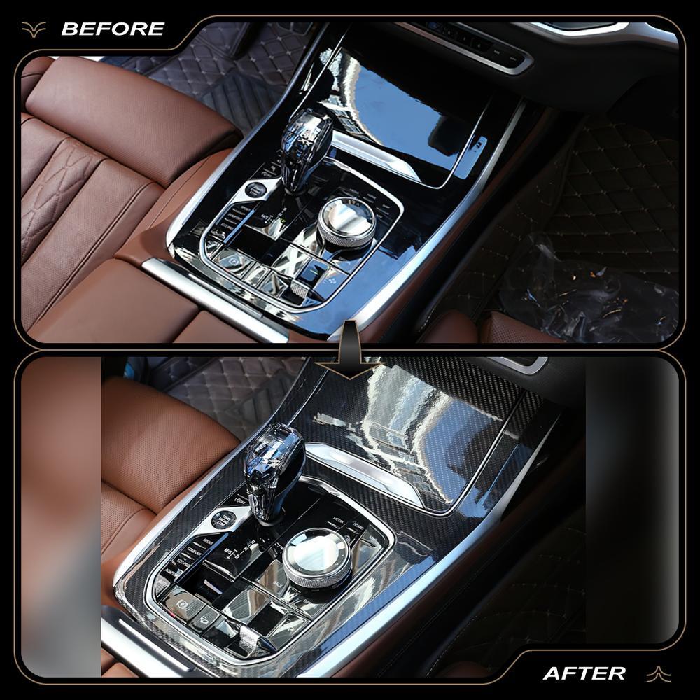 for BMW X5 G05 X7 G07 19-23 Real carbon Gear Shift Panel Center Console Cover2