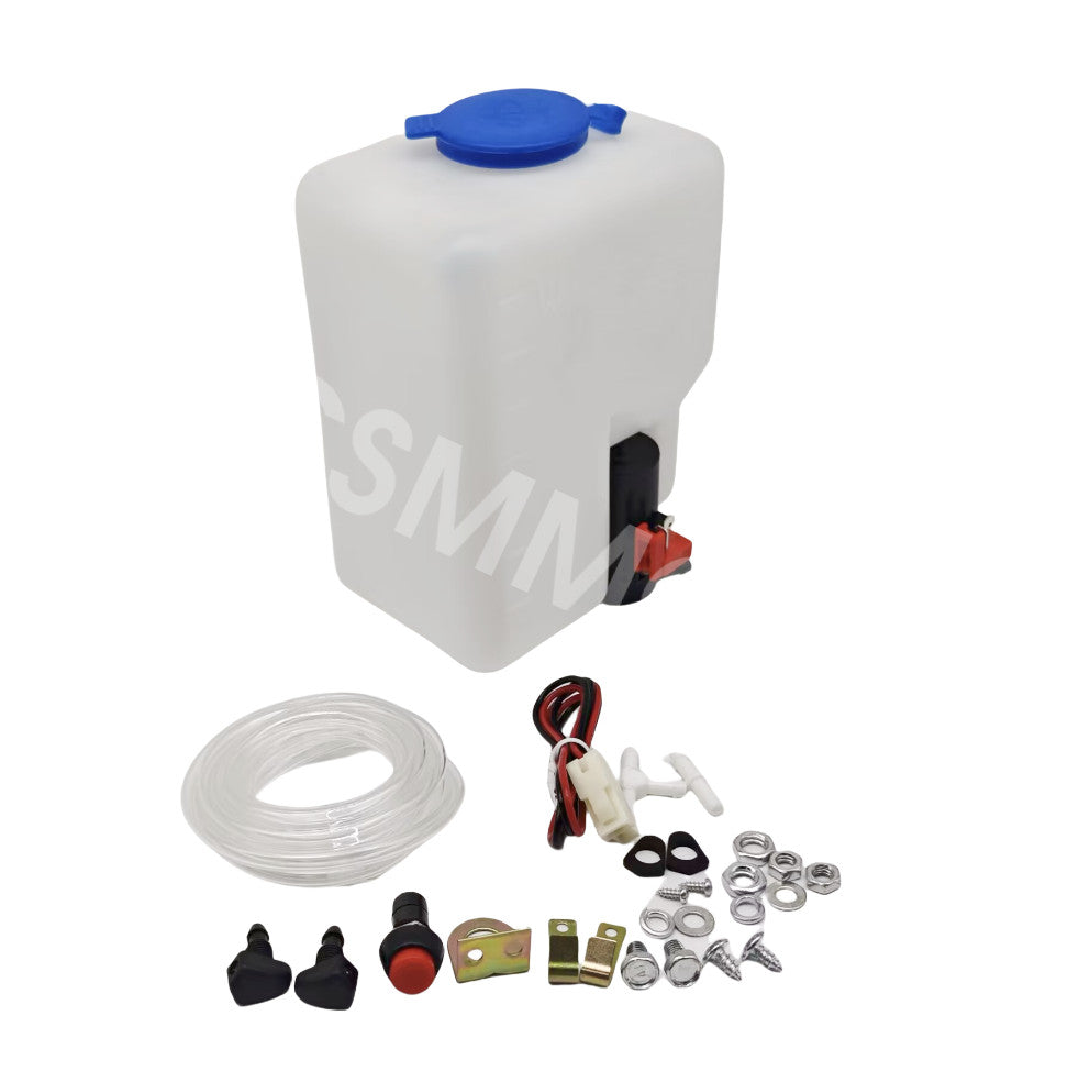 12V Car Windshield Washer Bottle Tank Pump Wiper System Reservoir Kit W/Jets