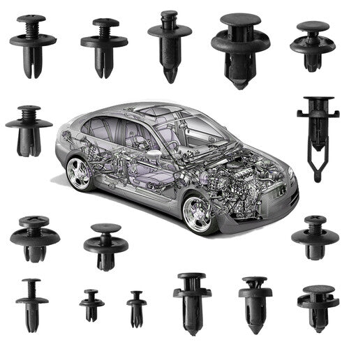 650-piece pack of automotive push-type fixing clips, plastic rivet and screw clips suitable for Toyota , GM, and for Chrysler .
