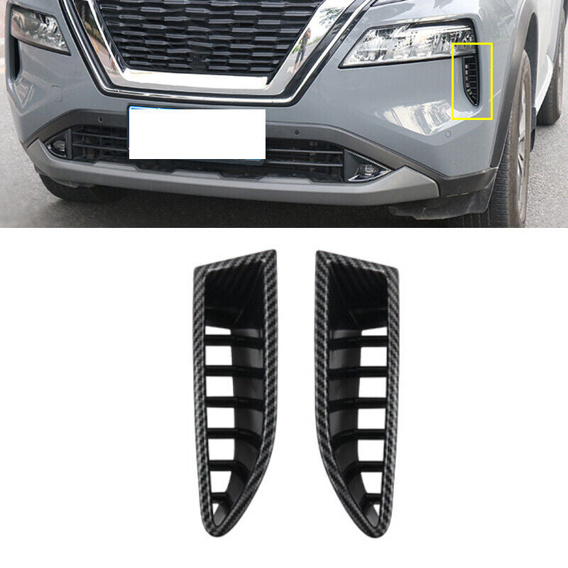 2-Piece Fastener for Nissan Rogue 2021-2022 ABS Carbon Fiber Headlight Eyelid Vents