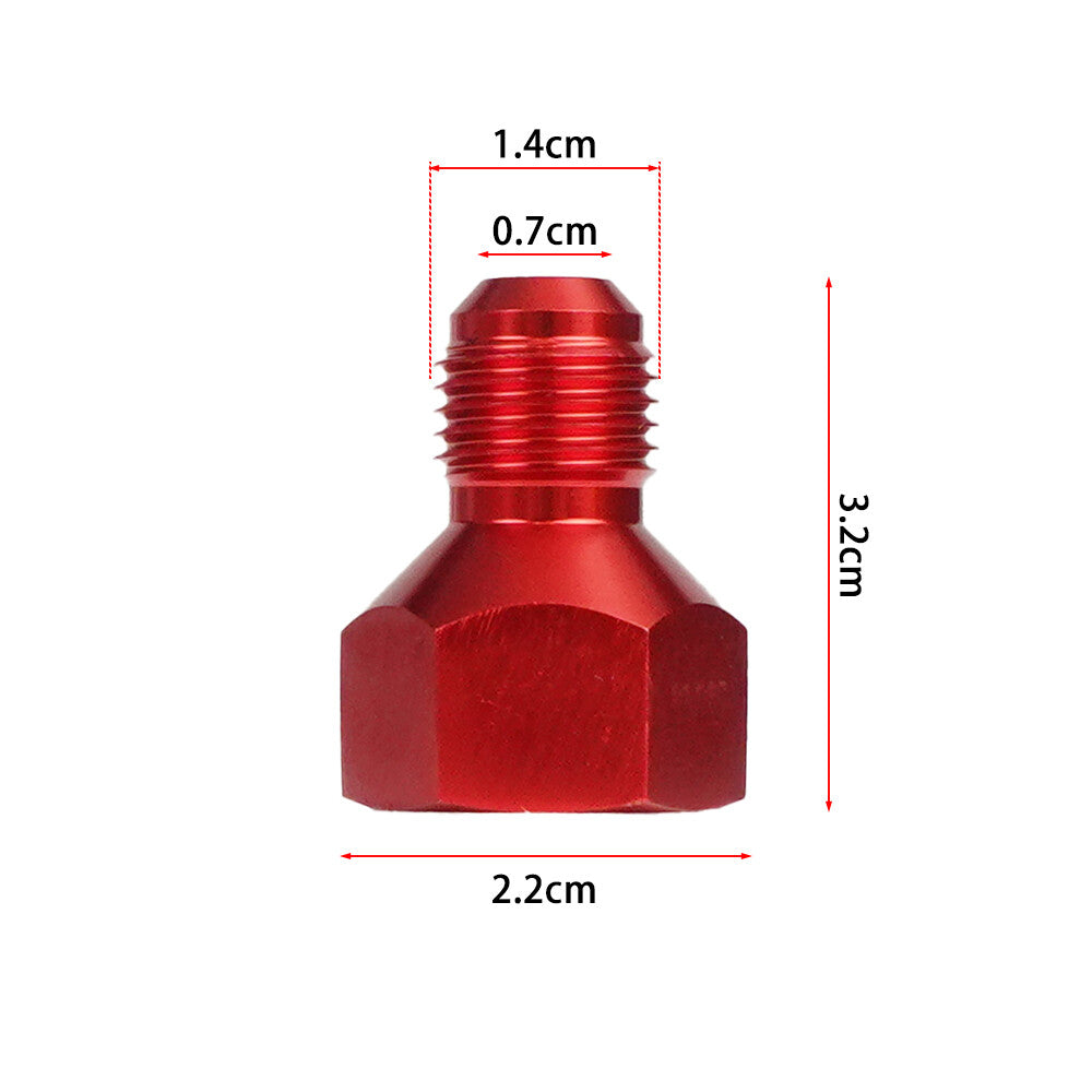 2Pcs 8AN Female to 6AN Male Flare Reducer Fitting Fuel Adapter AN8 to AN6 Red