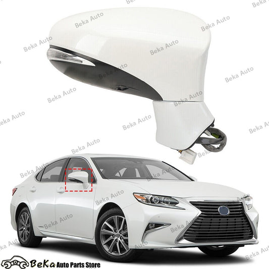 Applicable to 2013-2014-2018 for Lexus ES350, right white view, power door mirror with heating and lights.