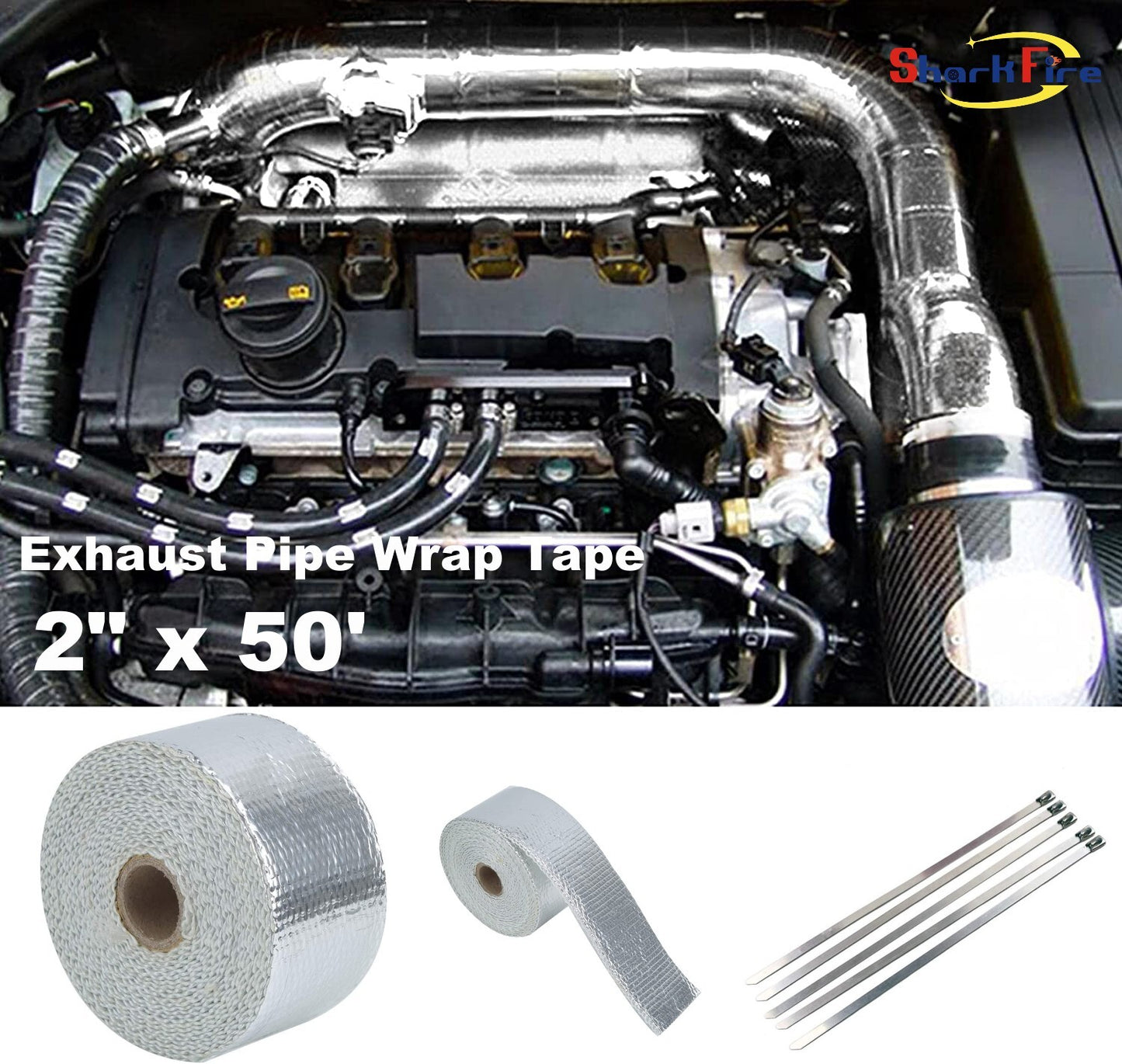 16-foot exhaust pipe adhesive, high-heat insulating exhaust pipe packaging tape