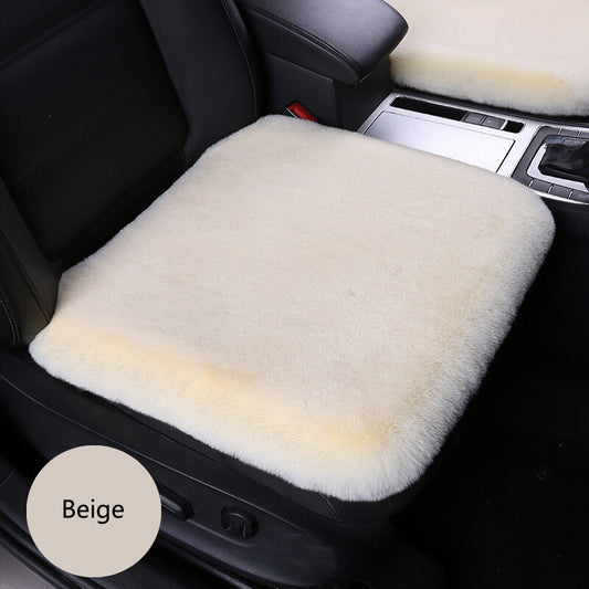 1Pc Car for Seat Cover Front Cushion Plush Soft Comfort Pad Protector Mat Warm Beige