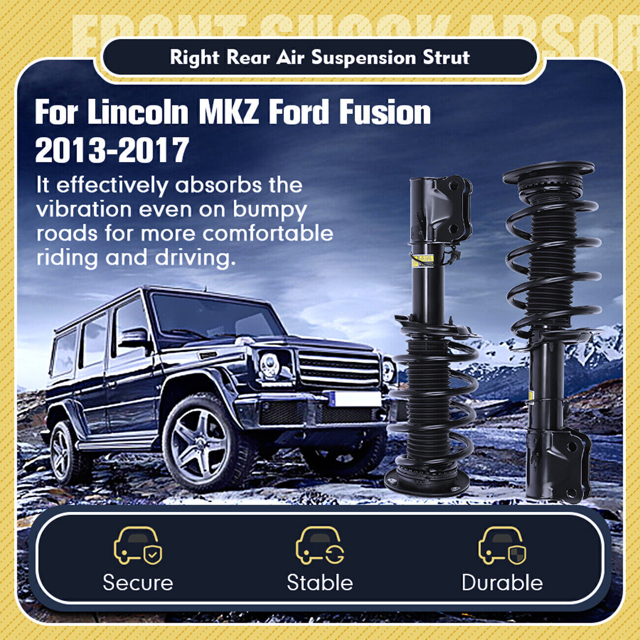 Pair For 2013-2020 for Lincoln MKZ Front Shock Absorber Struts Spring Assys KY
