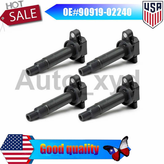 4-pack of brand new ignition coils 90919-02240 suitable for Toyota Yaris Prius for SCION xA xB Echo 1.5L
