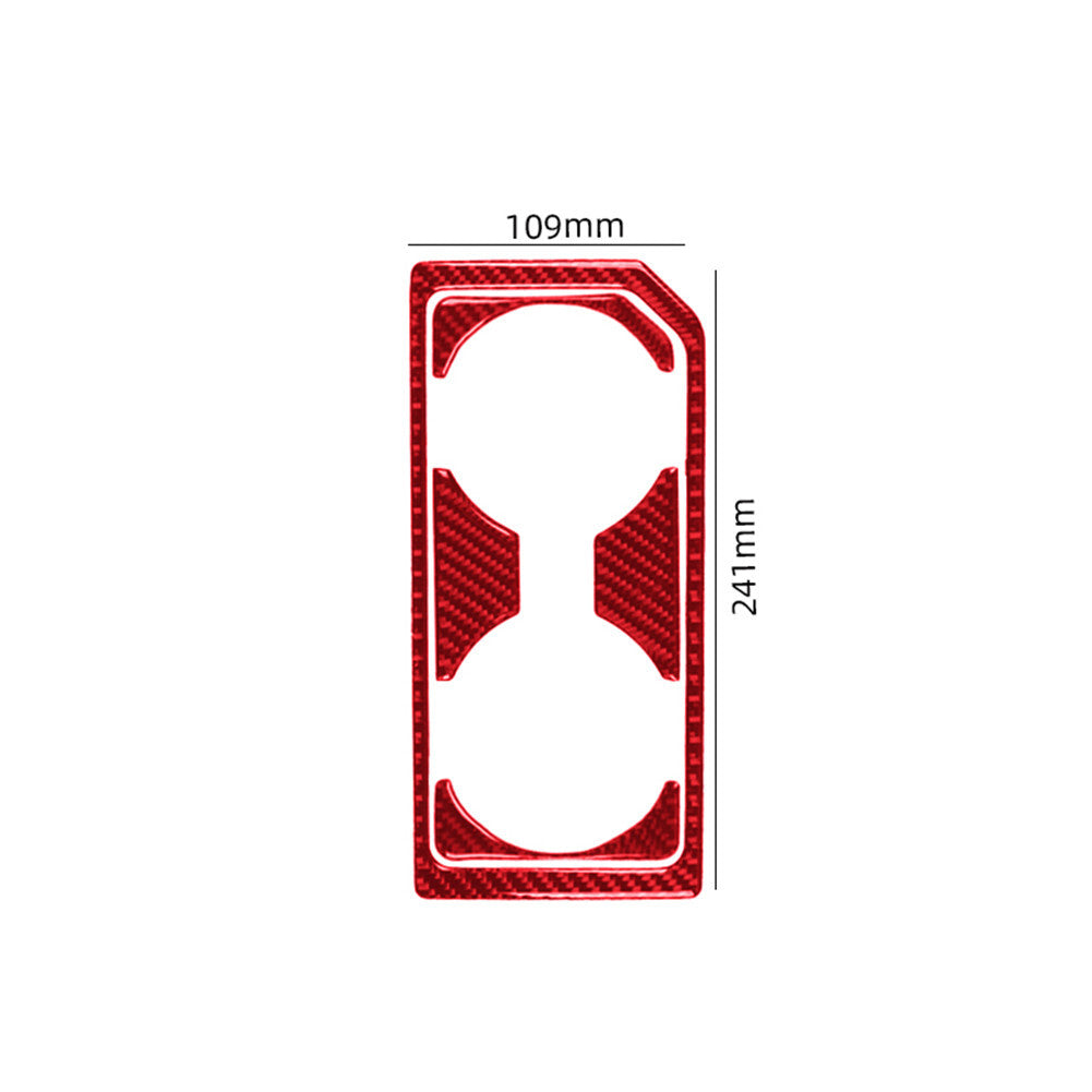 Red carbon fiber interior front center cupholder cover trim for Ford F-150 15-17