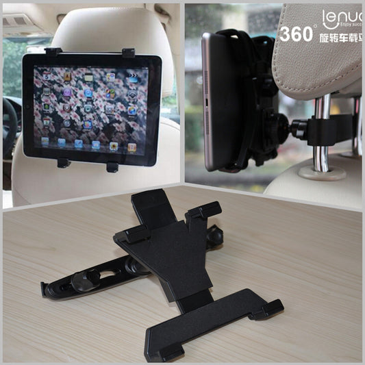 Universal Car for Seat Headrest Back Holder Mount Tablet Rotation Bracket Black