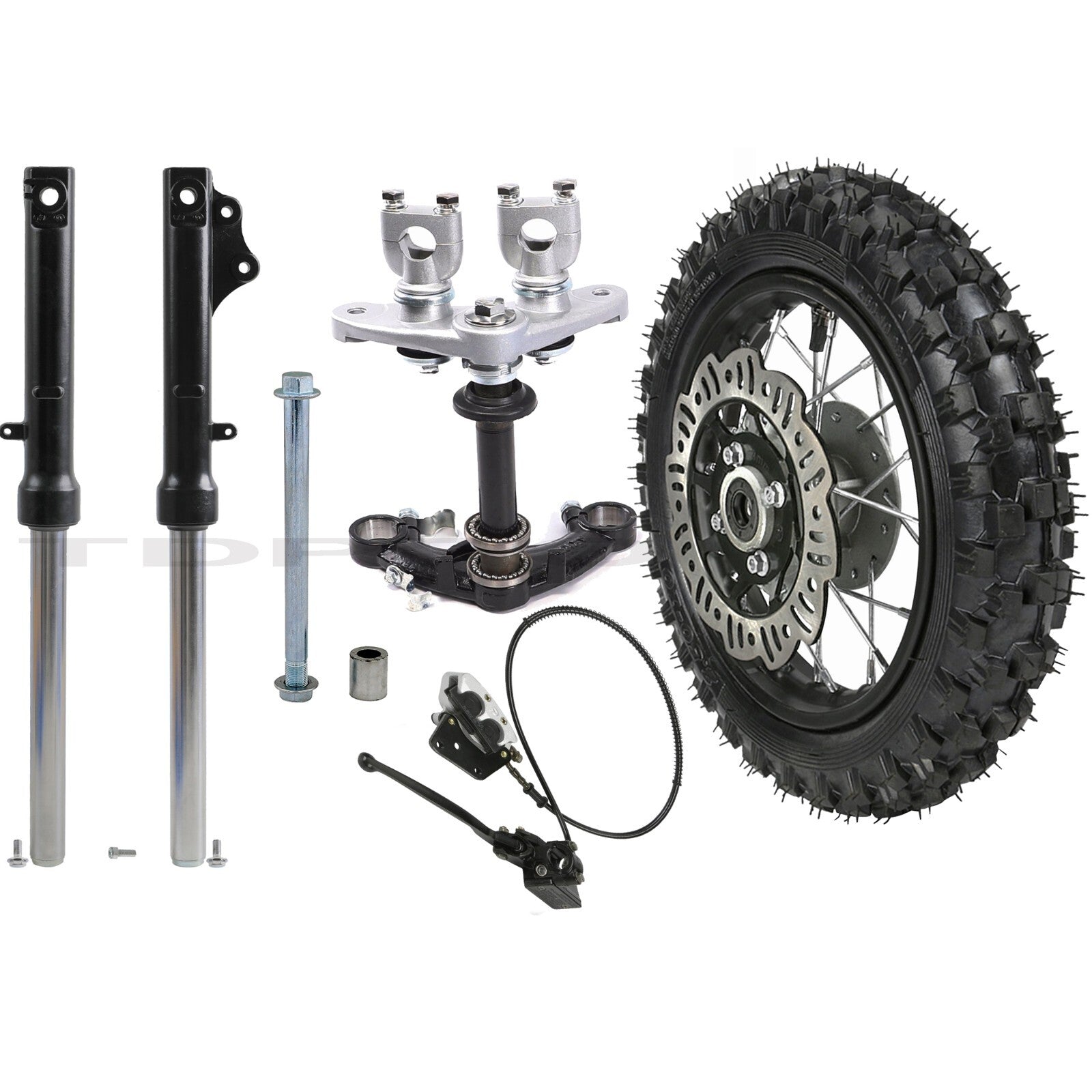 Triple 10-inch disc brake assembly for front fork for CRF50 XR50 Dirt bicycle 110cc