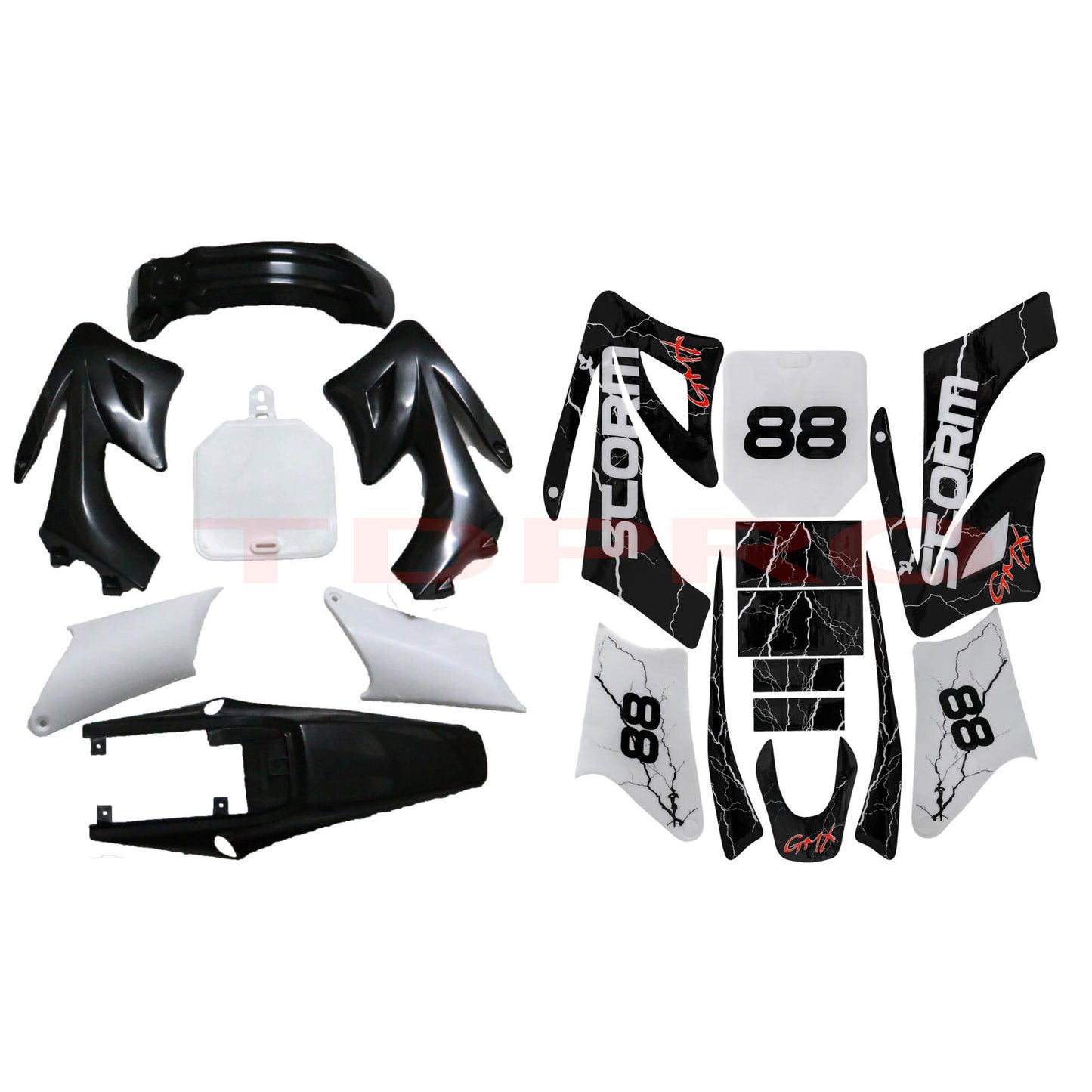 Decal stickers for plastic fenders and body kit for Dirt Pit bikes Apollo Orion 110CC 125