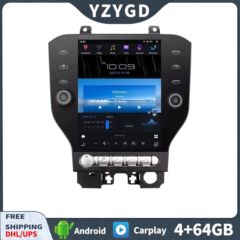 for Ford for Mustang 2015-2020 Android 2Din Car Radio CarPlay Stereo Receiver Screen