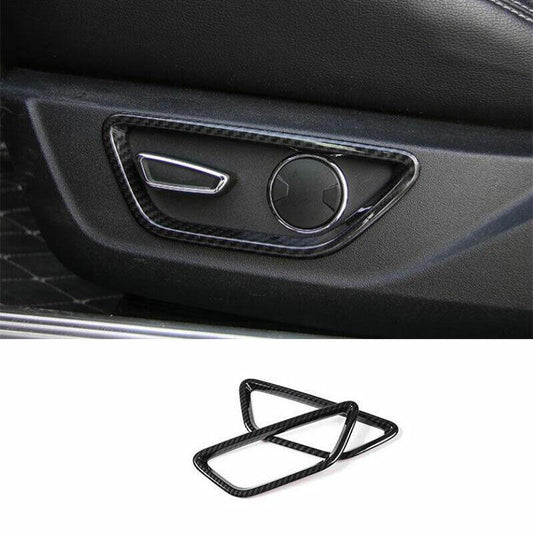 for Ford for Mustang 2015-2022 Carbon Fiber for Seat Memory Button Switch Cover Trim 2PC