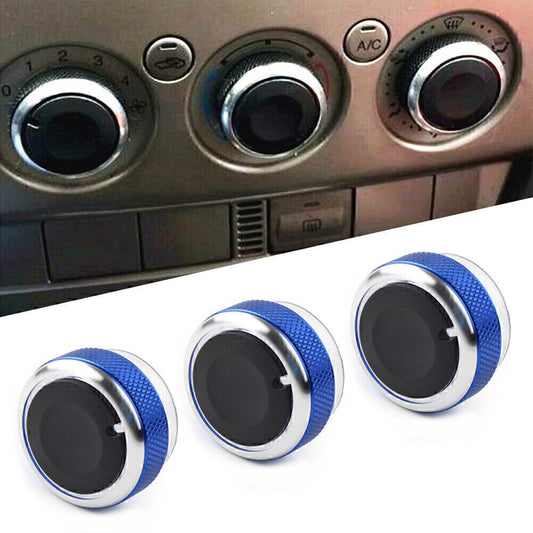 3x Air Conditioner Switch Knob Button Blue for Ford Focus MK2 MK3 Mondeo C/S-max