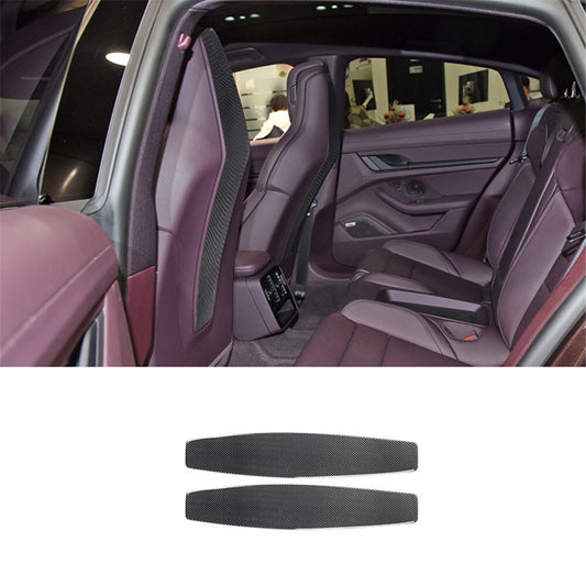 2 x carbon fiber front for seat rear panel trim for Porsche Taycan 2019-2022