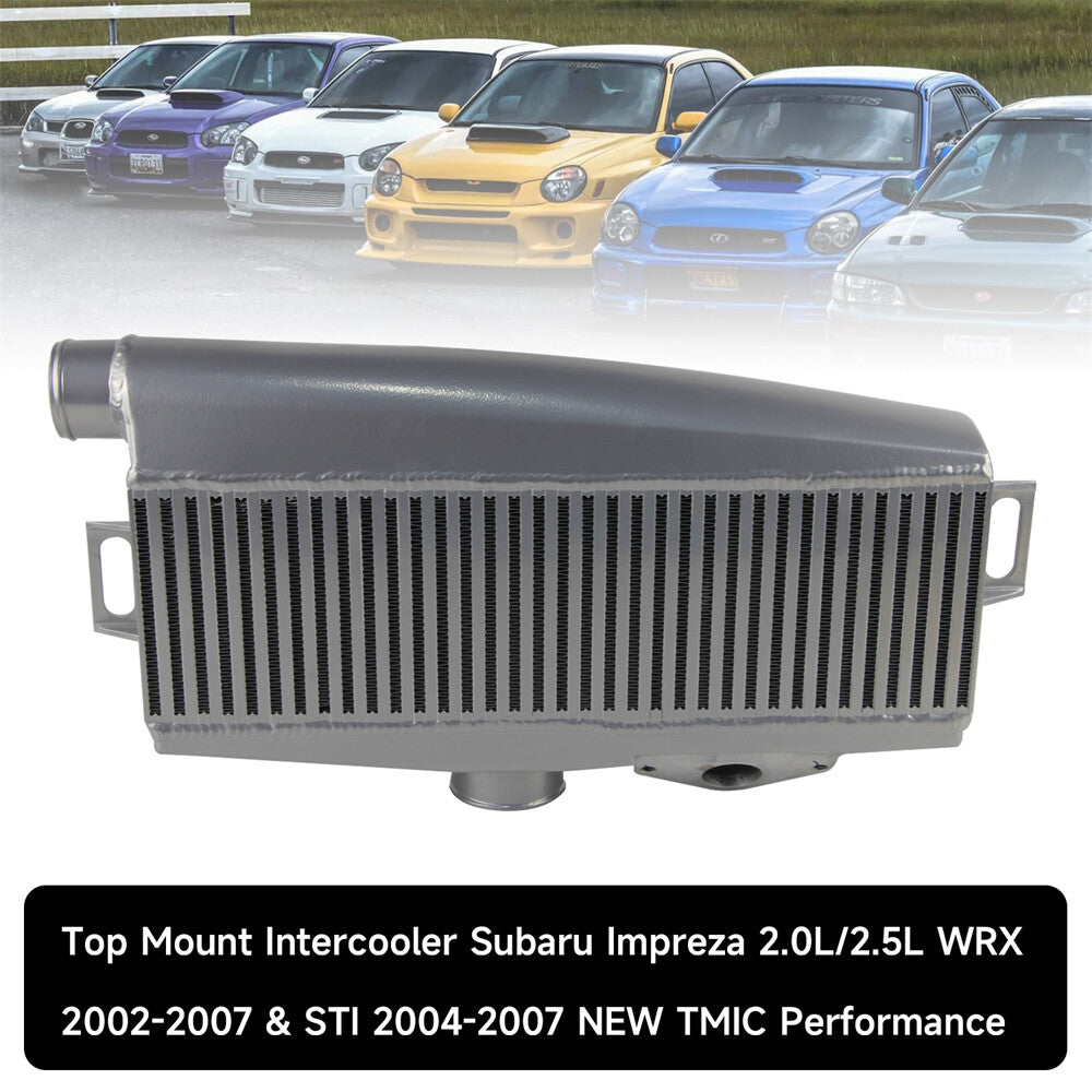 Top Mount Intercooler for Subaru Impreza 2.0L 2.5L WRX 02-07 STI 04-07 Silver