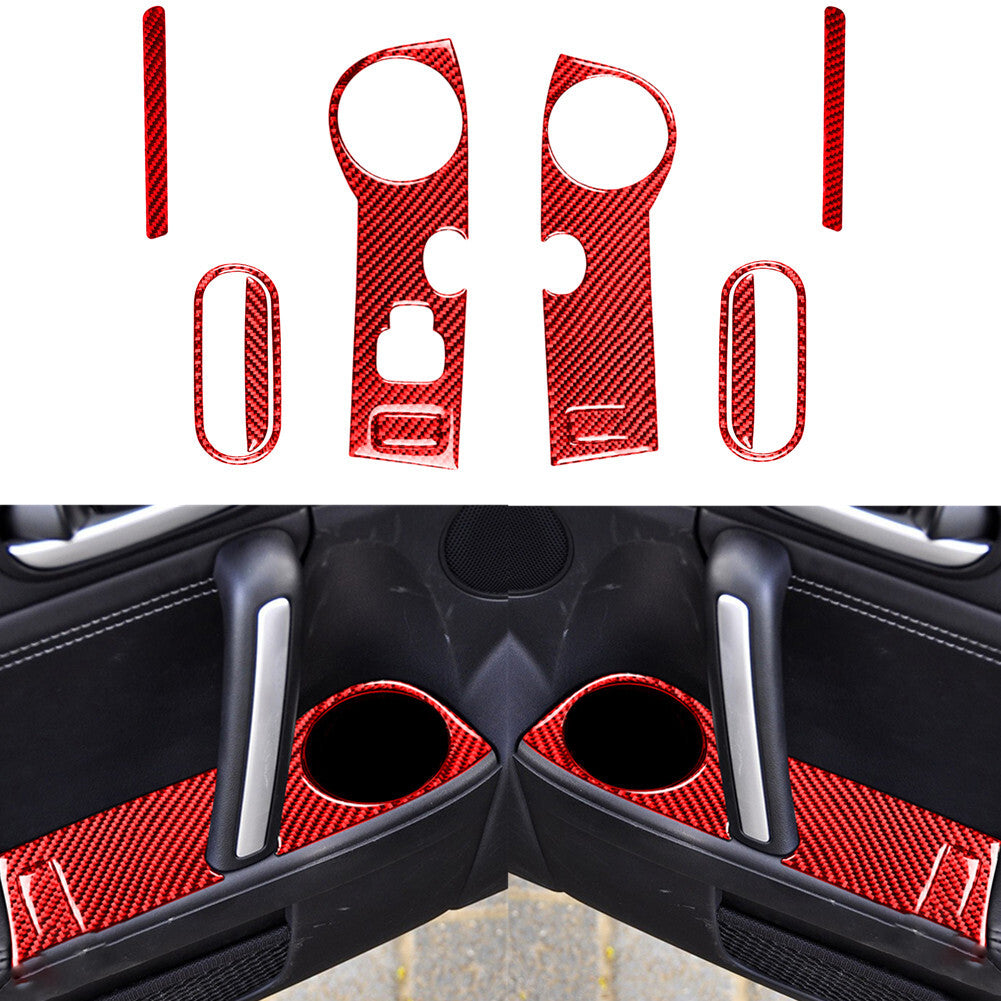 10Pcs Carbon Fiber Interior Door Control Kit Cover Trim for Mazda MX-5 Miata