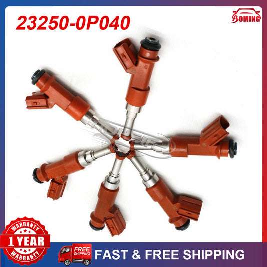 6-pack of new fuel injectors 23250-0P040, suitable for 07-10 for Toyota for Camry RAV4 for Lexus ES350 3.5L