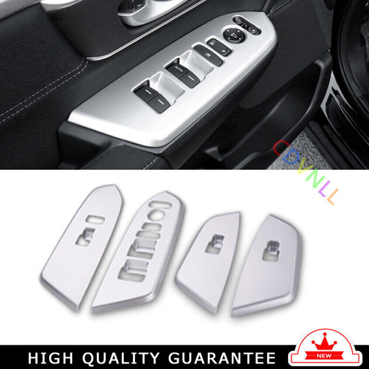 Glass Window Lifting Lock Panel Trim for Honda CRV CR-V 17-2022 Matte Silver 4X