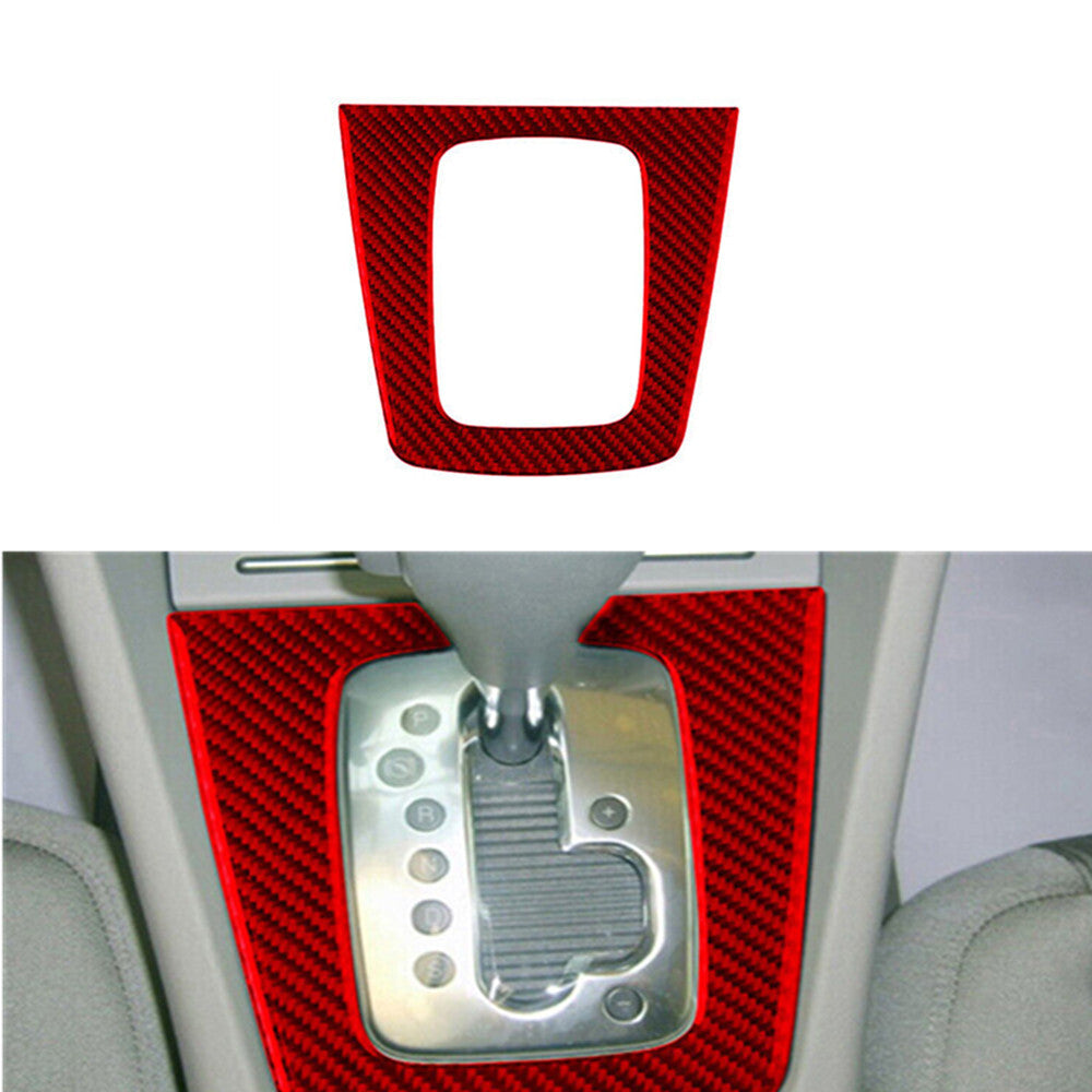 Red Automatic Gear Shift Panel Frame Trim Carbon Fiber for Audi for A4 S4 2005-2008