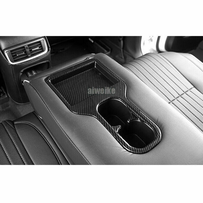for Honda CR-V CRV 2017-2022 Carbon Fiber Look Rear Water Cup Panel Cover Trim