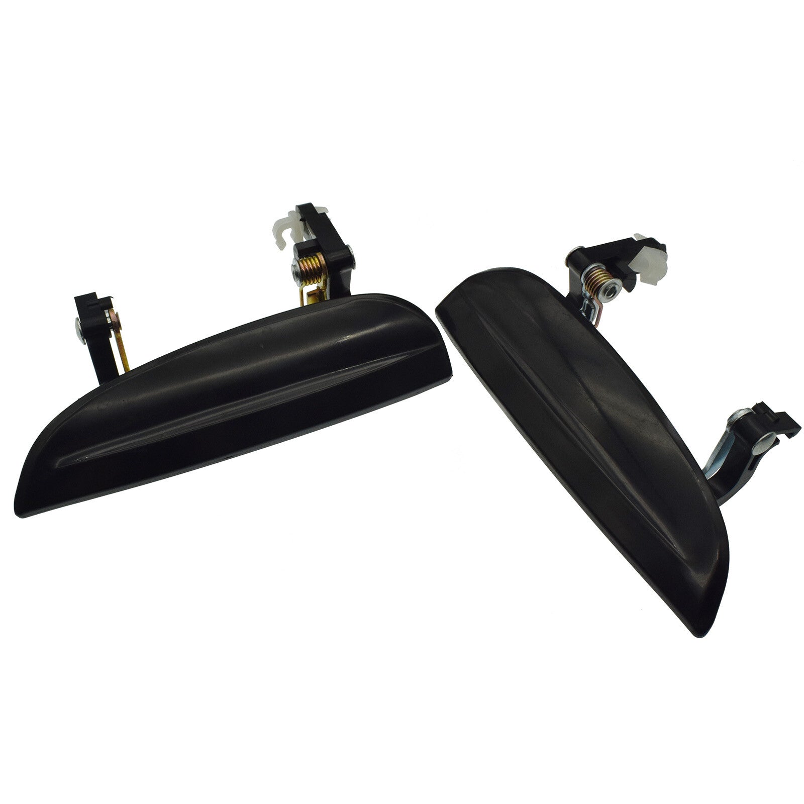 A pair of black front left and right exterior door handles for 2003-2005 for Kia Rio
