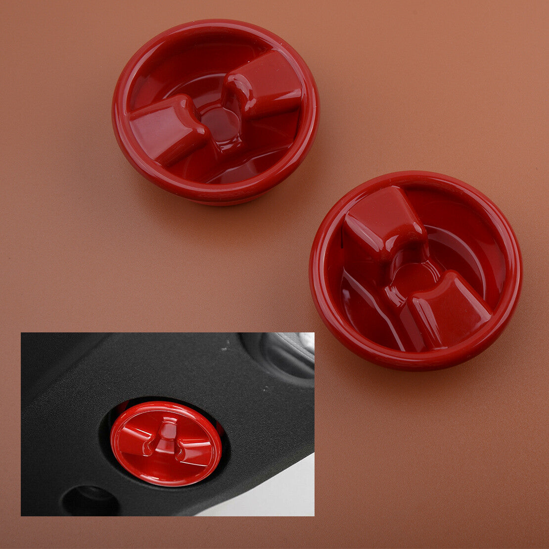 Red Car Roof Knob Cover Decoration Trim Parts Fit for Jeep for Wrangler JK 2007-2017