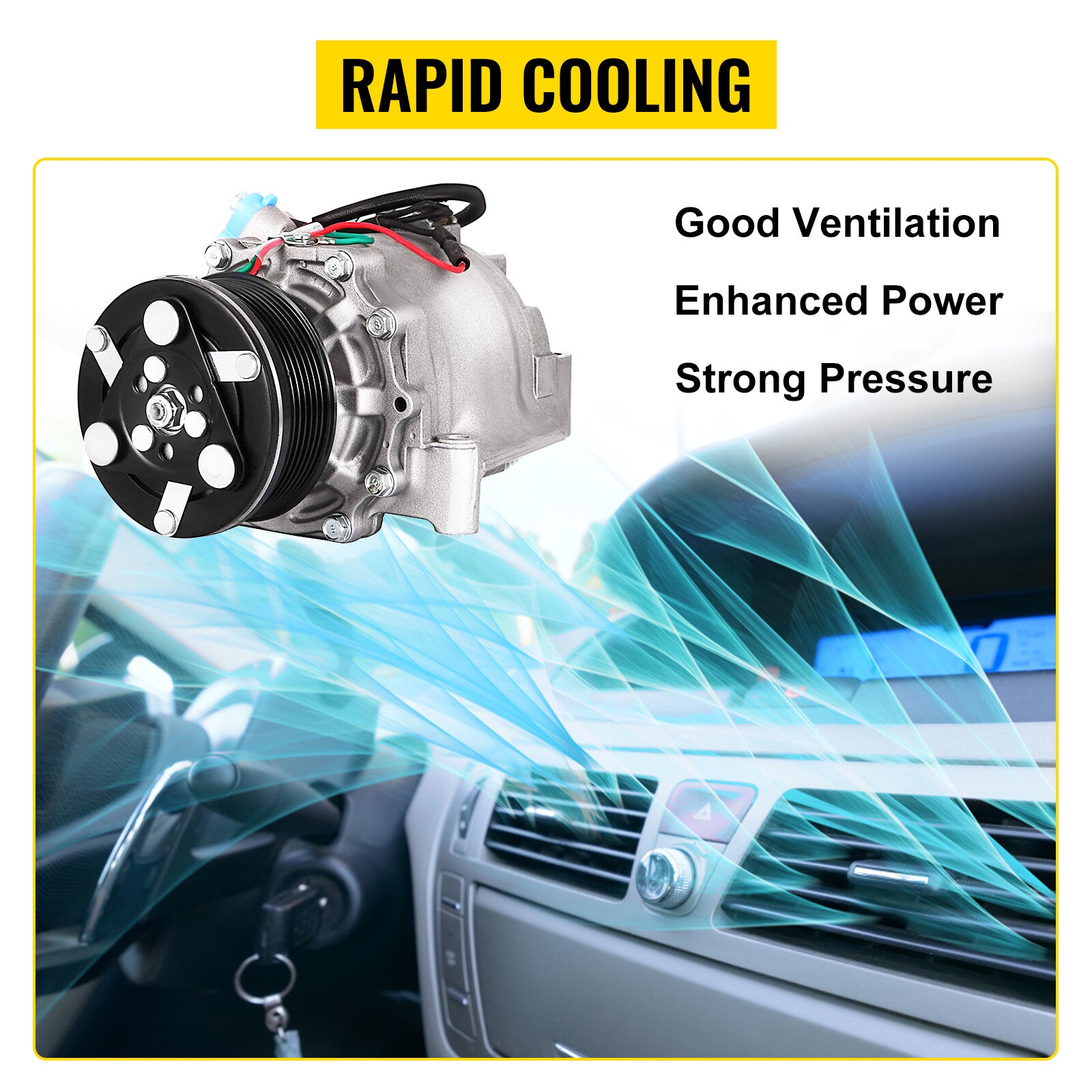 A/C AC Compressor w/ Clutch Fit for Honda for Civic 1.8L 2006-2008 2009 2010 2011
