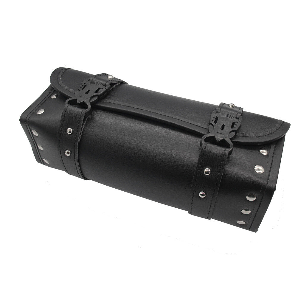 Universal Fork Bag for Harley for Honda PU Leather Tool Round Motorcycle Saddlebag