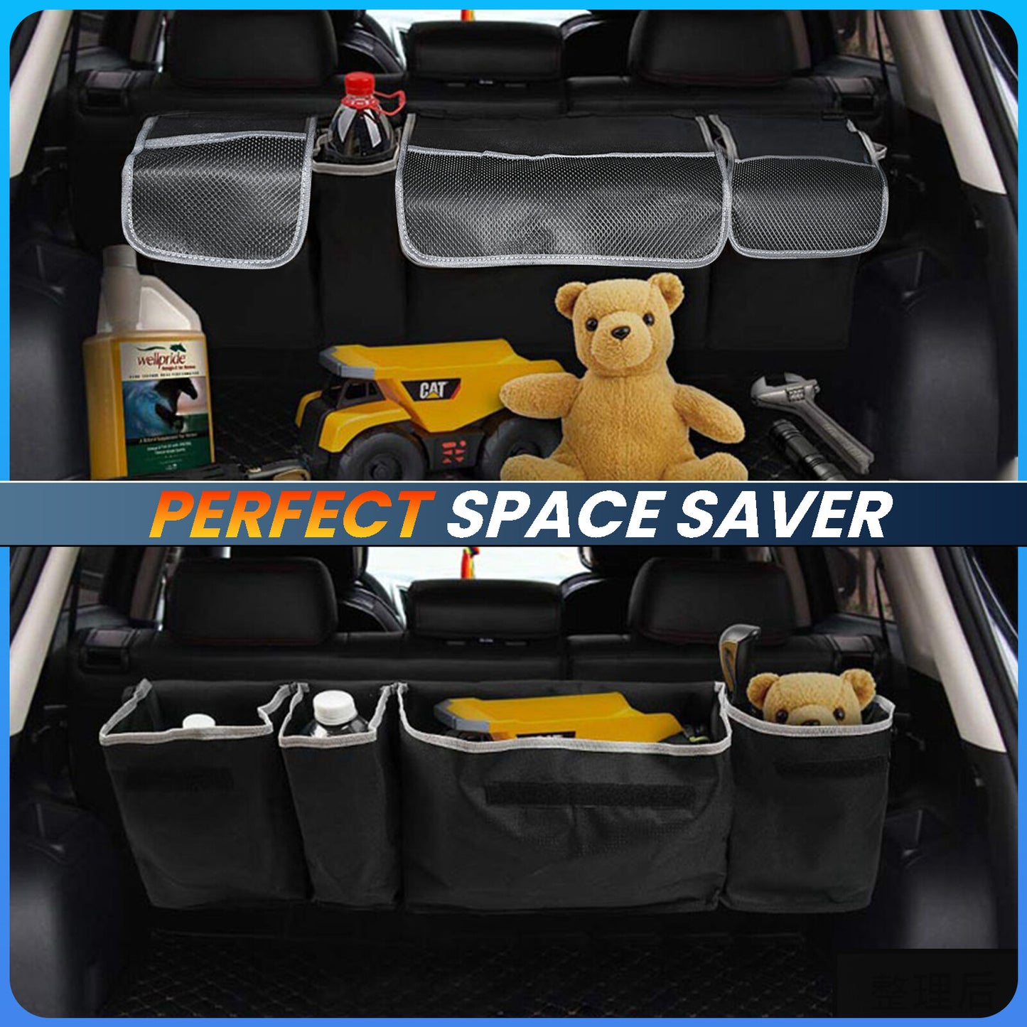 Felt Back for Seat Organiser Hanging Pouch Car Boot Storage Bag SUV Hatchback Trunk