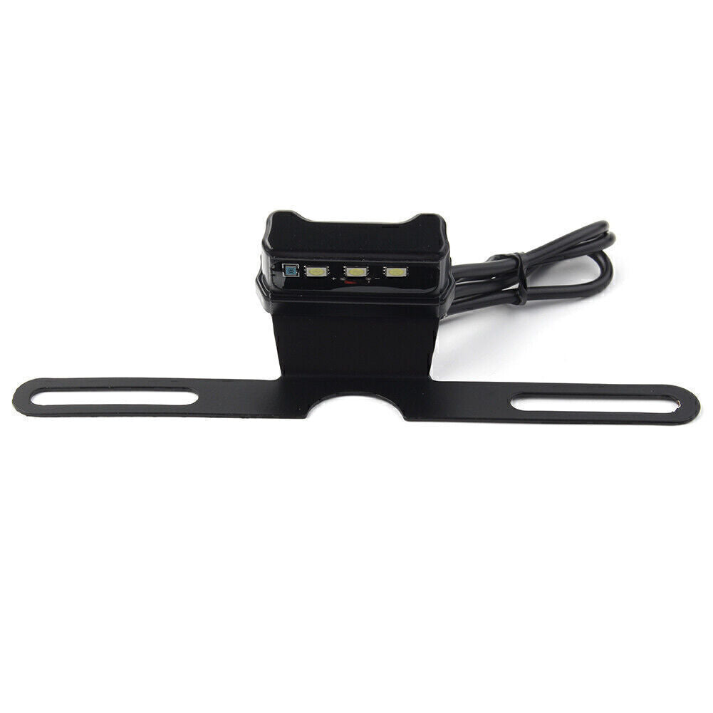 License Plate Light Mount Holder Bracket with LED License Taillight Lamp Black
