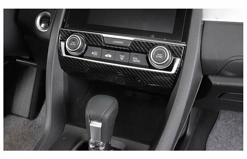 Console AC Switch Control Panel Trim for Honda for Civic 10th 2016-2021 Carbon Fiber