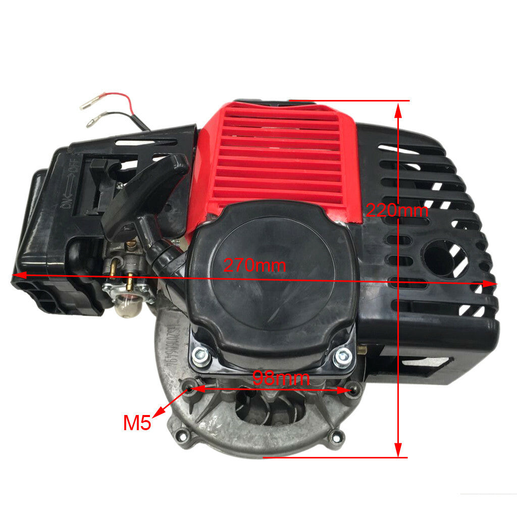 50cc 49cc 2-stroke engine, motor + chain + throttle pocket bicycle, scooter, go-kart, all-terrain vehicle