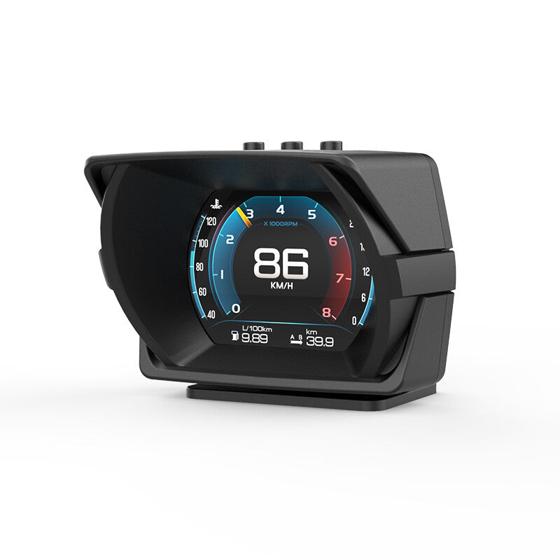 Car OBD + GPS + Inclinometer, LCD HUD, Head-Up Display, Speedometer, RPM, Temperature (KM/H) Instrument Panel