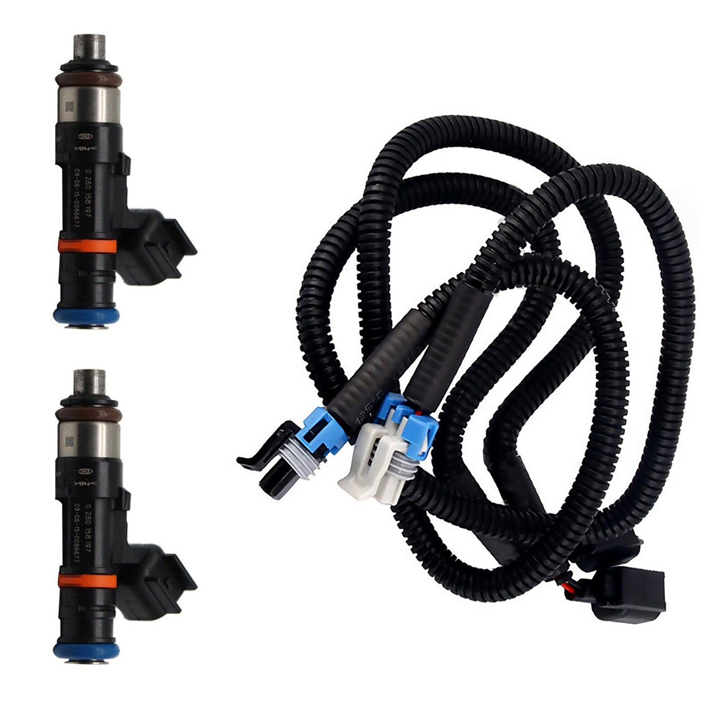 2Pcs Fuel Injector with Pigtail Harness Fit for Polaris Ranger XP 800 2012-2013