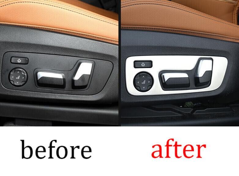 For 2018-2021 for BMW X3 G01 X4 G02 Silver Steel for Seat Adjustment Button Panel Trim