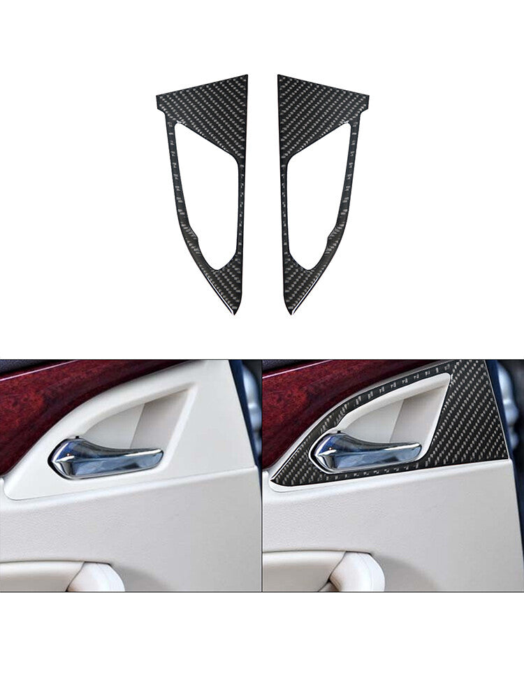 2 Rear Door Handle Trim Cover Panel Carbon Fiber for CADILLAC CTS SPORT 2008-UP