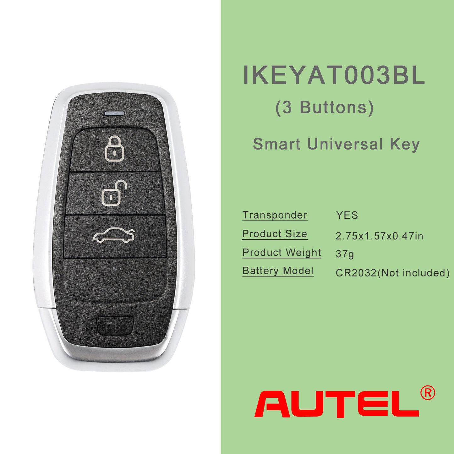 MAXIIM IKEY IKEYAT003BL for Smart Key 3 Buttons Independent Universal