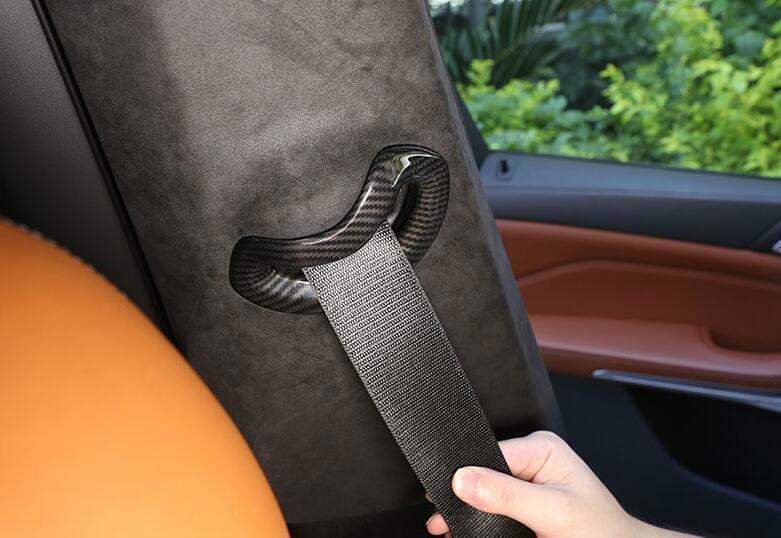 Fit for BMW X5 G05 2019-2023 ABS Carbon Fiber for Seat Belt Adjustment Cover Trim 2P