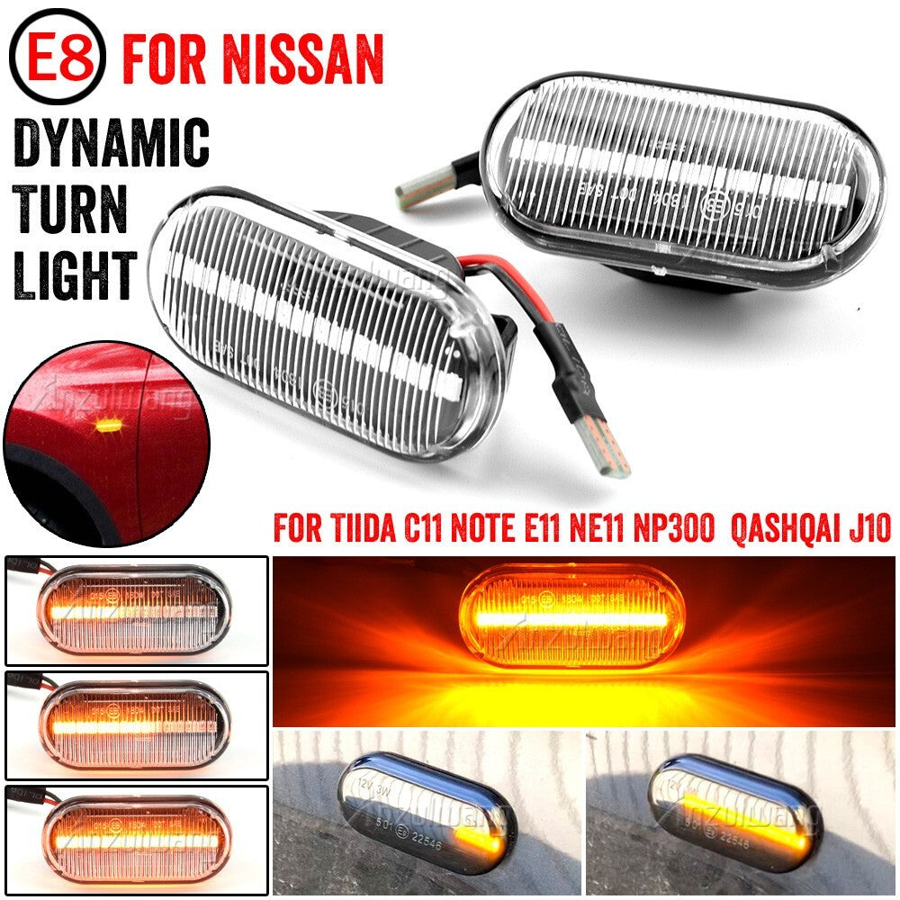 Dynamic Side Marker Turn Light for Nissan Cube Dualis Evalia Micra March Tiida