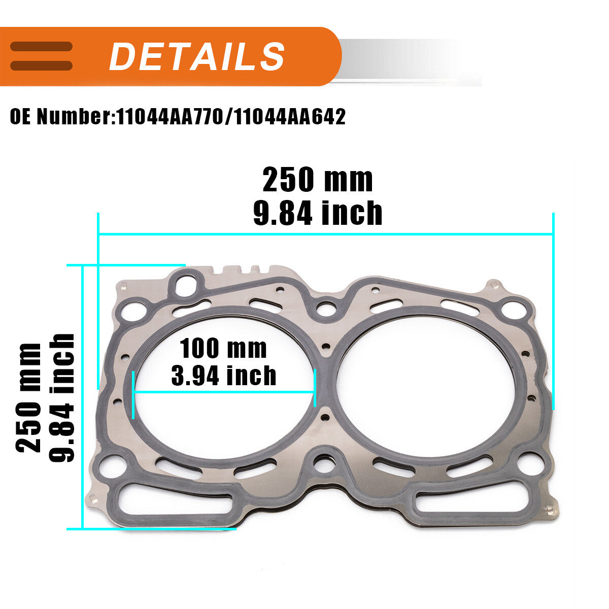 2X Cylinder Head Gasket For 1999-2009 for Subaru Legacy Forester 2.5L SOHC EJ25 AU